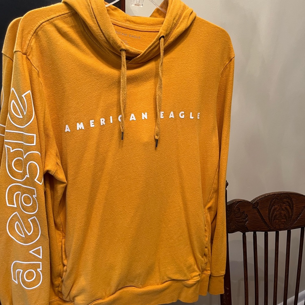 American Eagle Men’s Cross Medium Hoodie Yellow/mustard color